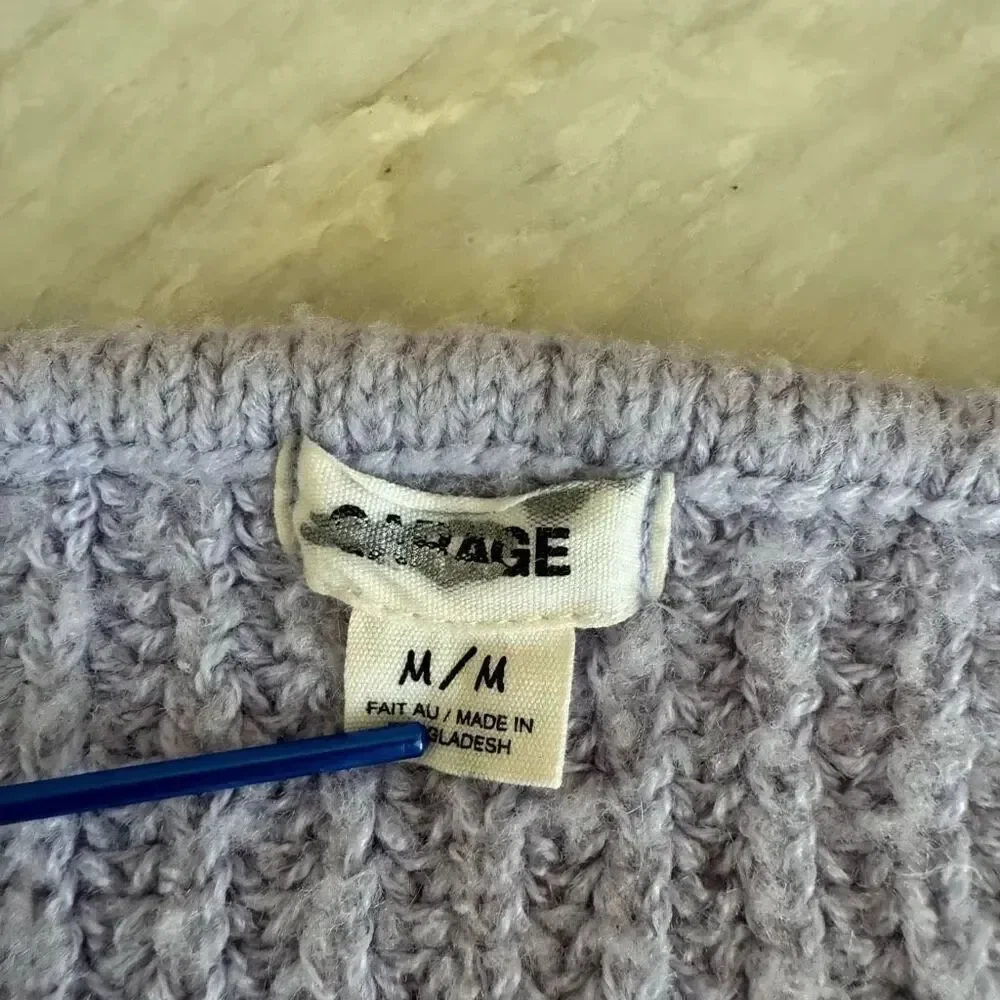 Garage lilac cropped v-neck sweater size M